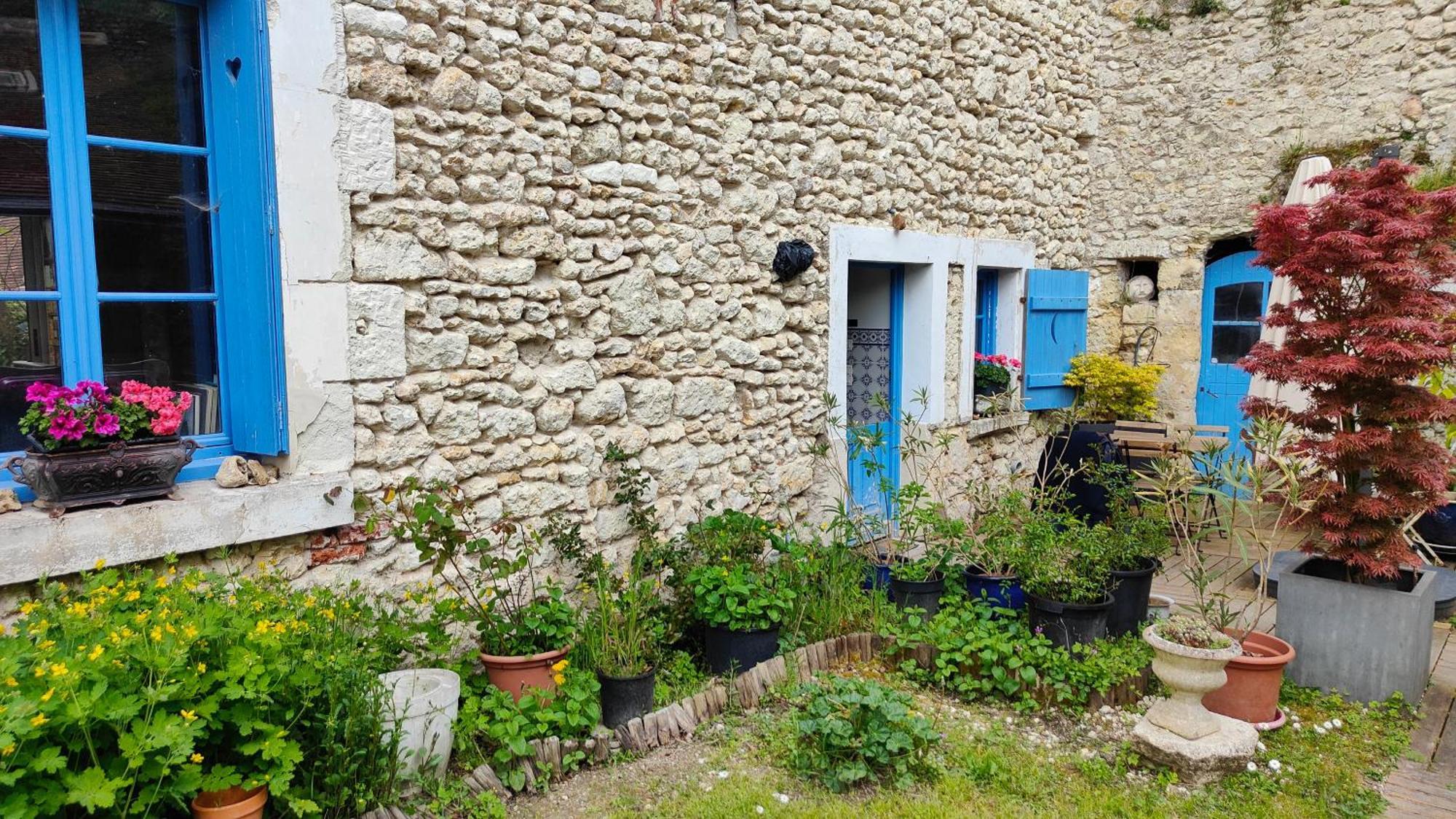 فيلا La Maison Bleue De Husseau Ancienne Ferme Semi-Troglodytique 18E Siecle مونتلويس سور لوار المظهر الخارجي الصورة